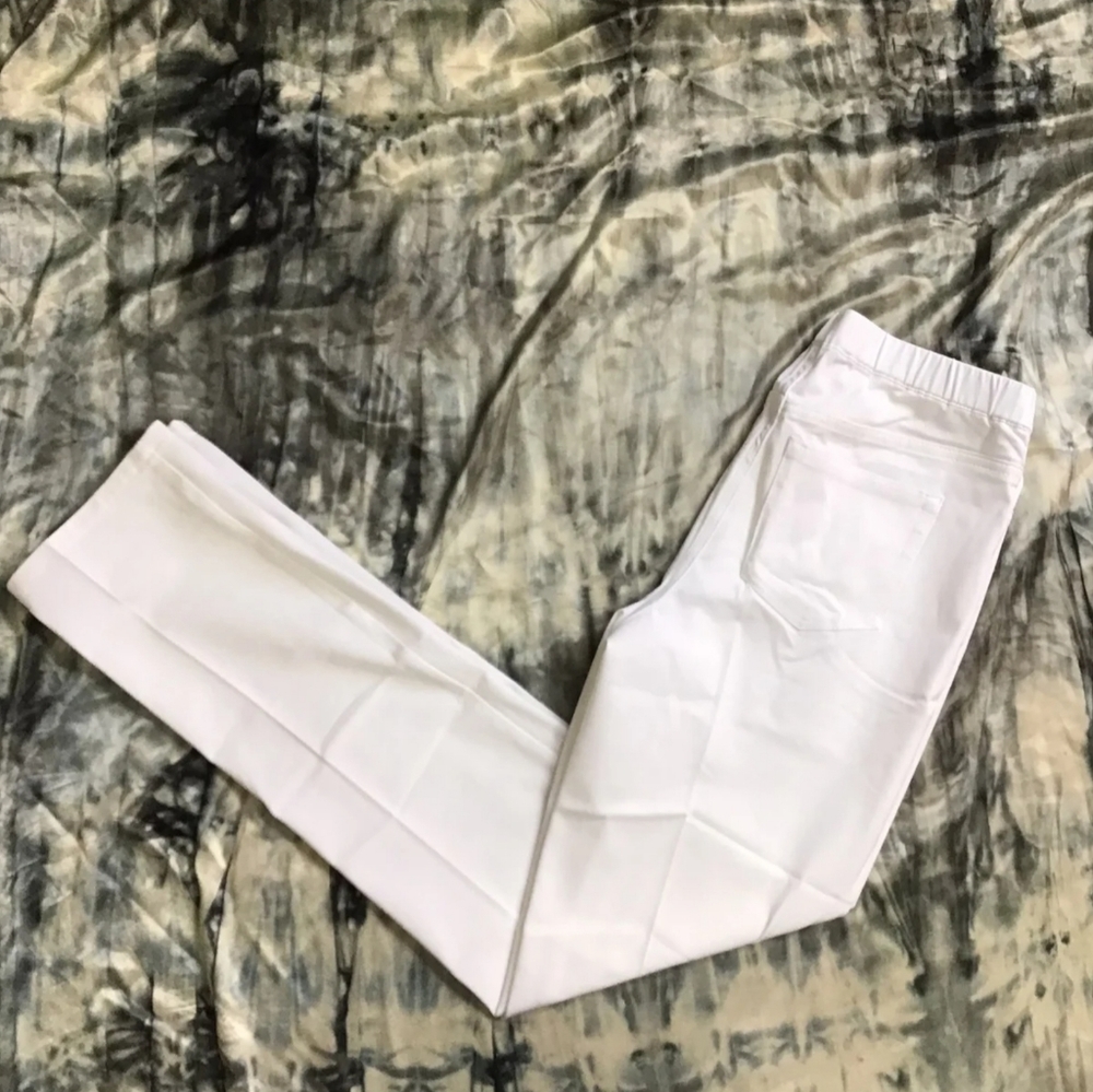 Pants nwt h for halston white elastic back pants sz 2